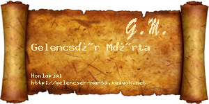 Gelencsér Márta névjegykártya