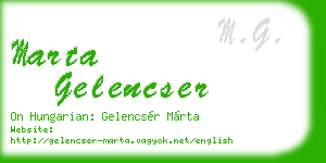marta gelencser business card