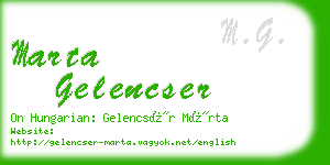 marta gelencser business card